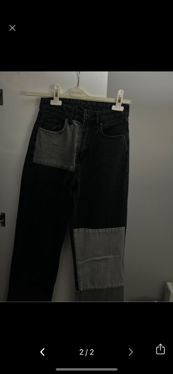 Gri Renkli Kadın Kot Pantolon - Görsel 2