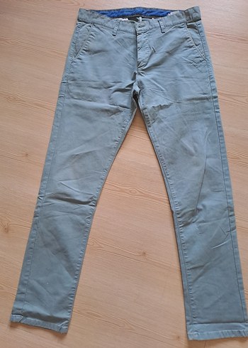 Gri Regular Fit Kanvas 33/32 Erkek Pantolon
