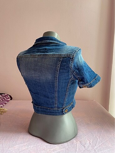 m Beden lacivert Renk crop jean ceket