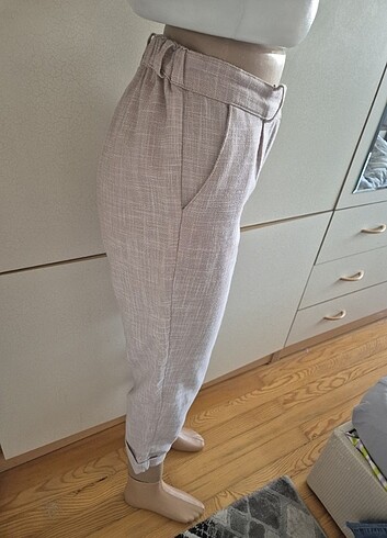 She Beli lastikli pantolon