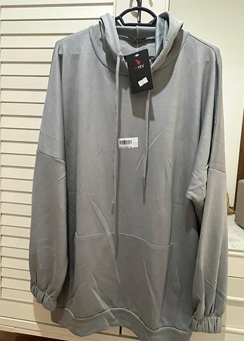 Diğer Gri Kadın Kapüşonlu Salaş Sweatshirt