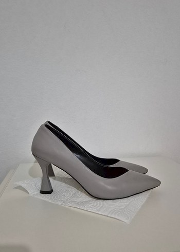 39 Beden gri Renk füme Minimalist Stiletto Topuklu Kadın Ayakkabı