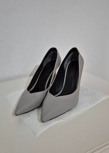 füme Minimalist Stiletto Topuklu Kadın Ayakkabı