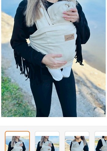 krem rengi sling - kanguru- anakucağı