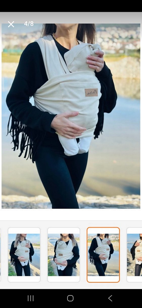 krem rengi sling - kanguru- anakucağı - Görsel 2