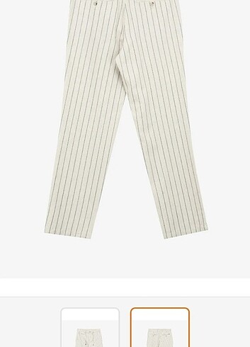 Fabrika Bej Erkek Rugular Fit Çizgili Chino Pantalon Bej