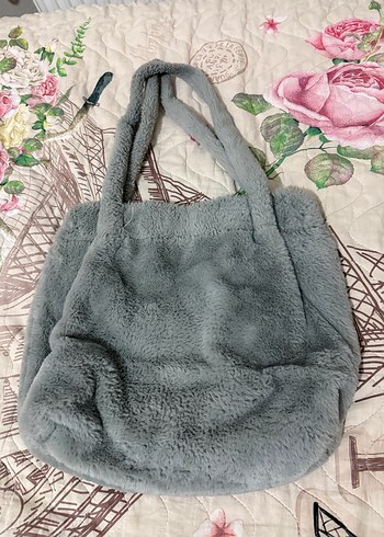 Beden Gri Peluş Kadın Omuz Çantası