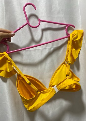 36 Beden sarı Renk Sarı Fırfırlı Bohem Mini Bikini