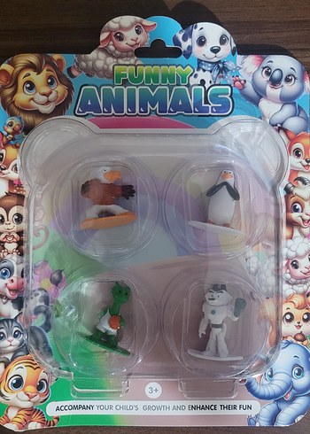 Funny Animals 4'lü Hayvan Figüleri