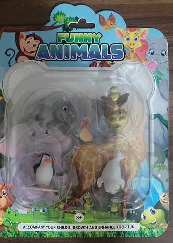 Beden Renk Funny Animals 4'lü Hayvan Figüleri