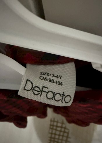 Kız Çocuk Kırmızı Kareli Uzun Kollu Elbise - Görsel 2