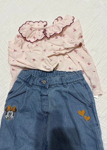 Renkli Nakışlı Kız Kot Pantolon - Görsel 5