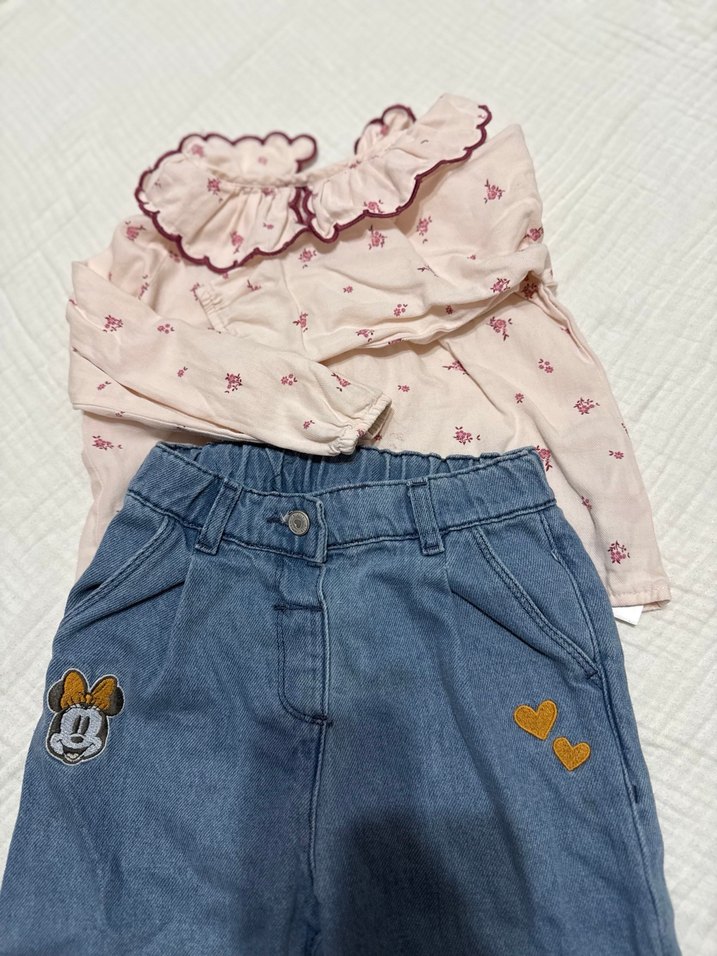 Renkli Nakışlı Kız Kot Pantolon - Görsel 5