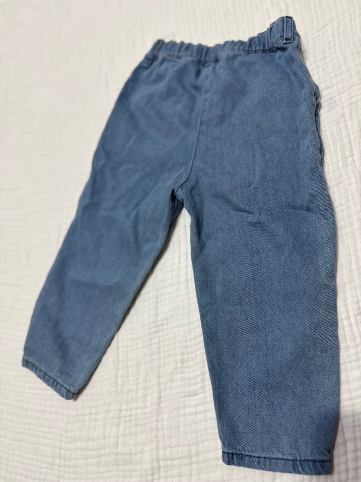 Renkli Nakışlı Kız Kot Pantolon - Görsel 3