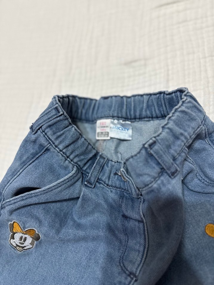 Renkli Nakışlı Kız Kot Pantolon - Görsel 2