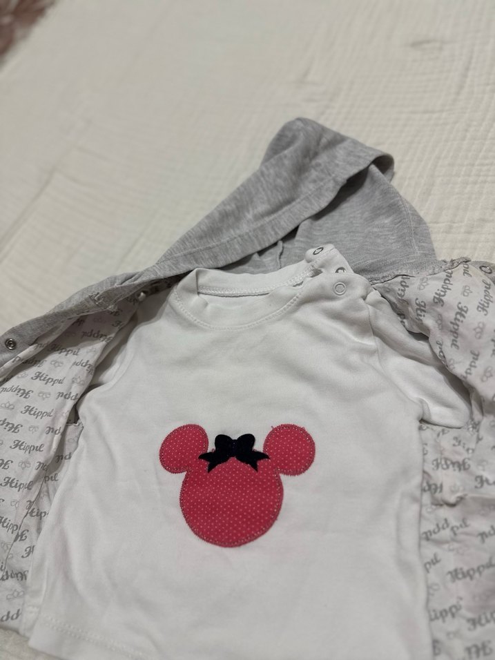 Gri Kapüşonlu Uzun Kollu Bebek Kıyafet Takımı - Görsel 2