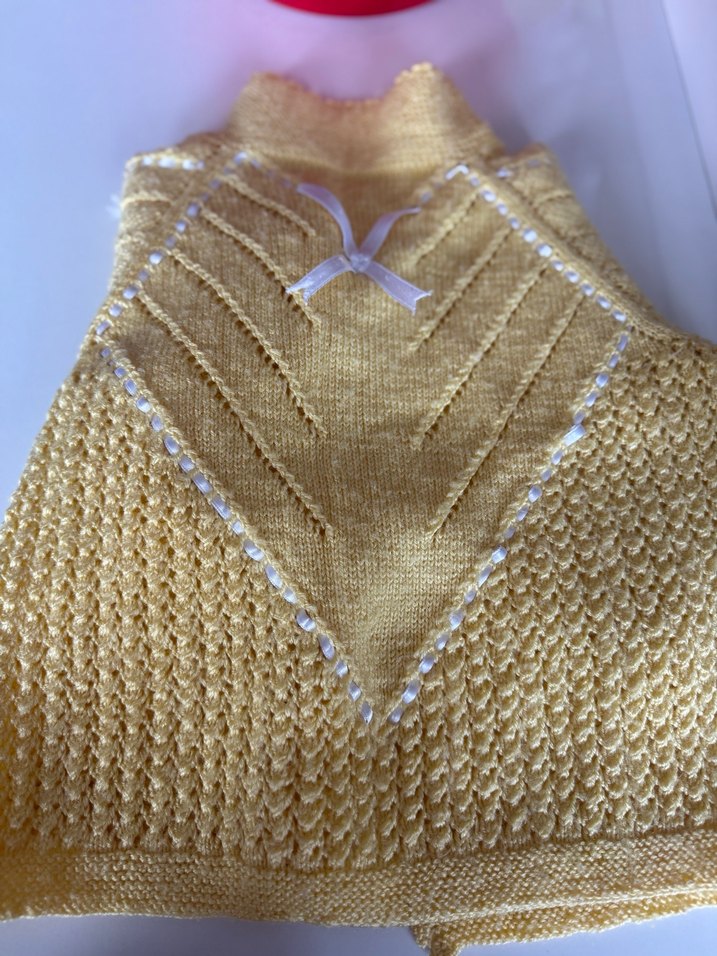 Kız Çocuk Sarı Örgü Hırka - Görsel 4