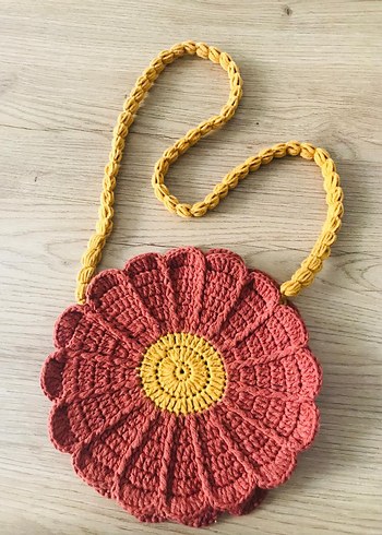 Renkli Çiçek Desenli Örgü Bohem Çanta - Görsel 3