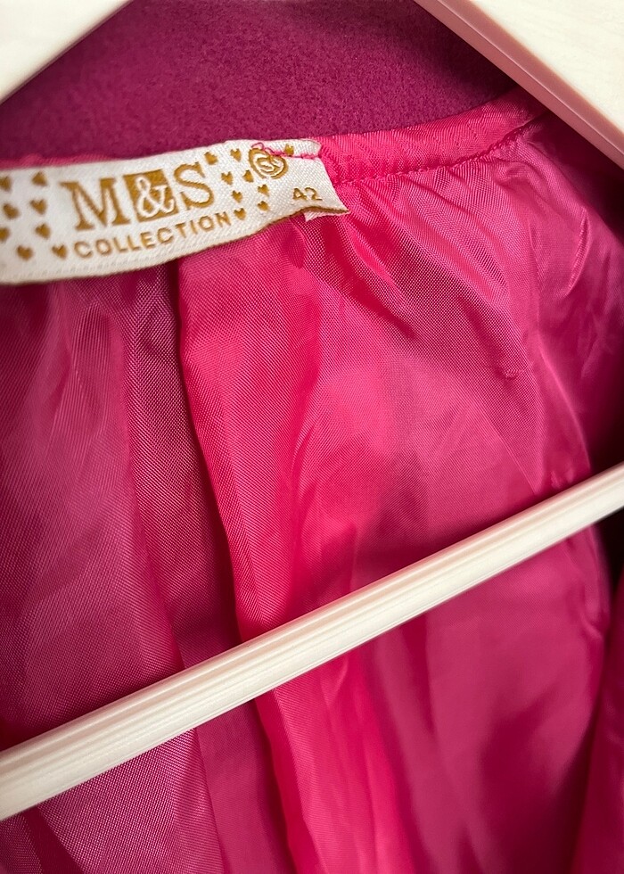 Pembe kaşe kaban - Görsel 3