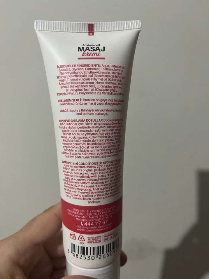 Hommy At Kestaneli Masaj Kremi 125 ml - Görsel 2