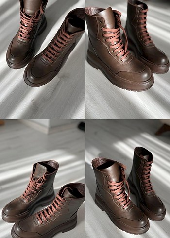 Siyah Deri Bağcıklı Stiletto Topuklu Bot - Görsel 4