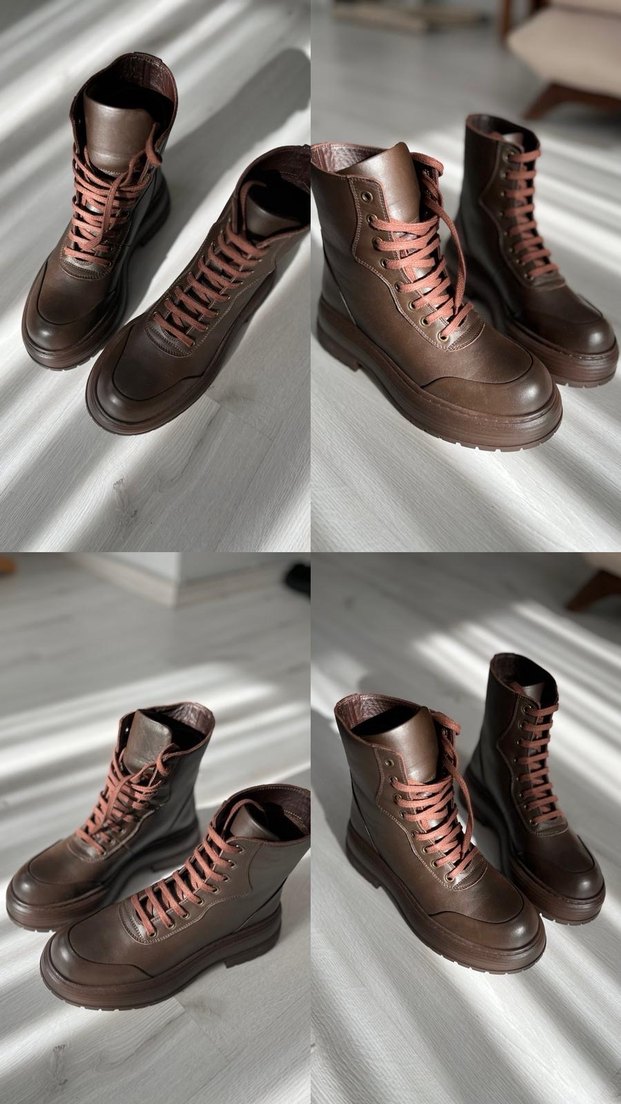 Siyah Deri Bağcıklı Stiletto Topuklu Bot - Görsel 4