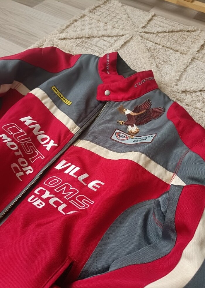 Angelo Litrico Knoxville Motorcycle Club Red Jacket - Görsel 3