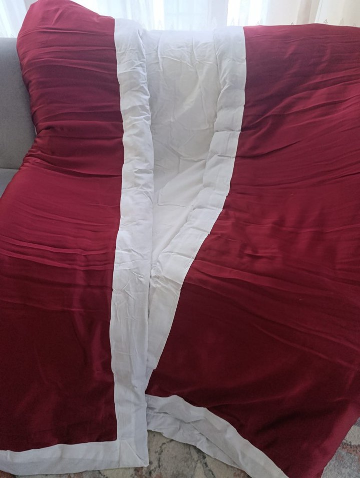 Bordo Parlak Düz Desen yorgan - Görsel 4