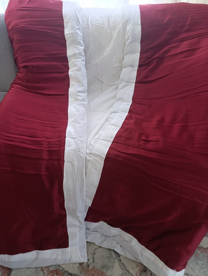 Bordo Parlak Düz Desen yorgan - Görsel 5