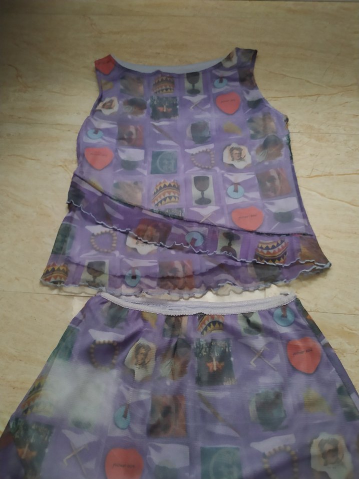 Bohem Renkli Fırfırlı kız çocuk etek bluz - Görsel 2