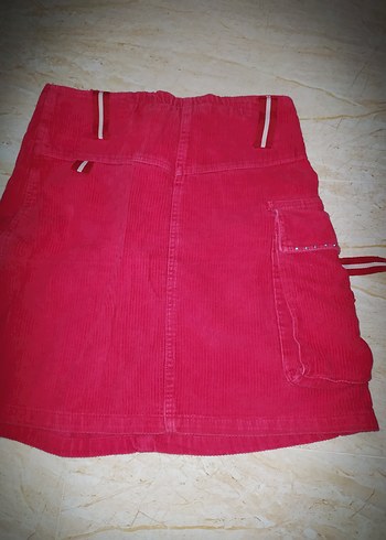 Kırmızı Süet Kemerli Mini Etek - Görsel 6