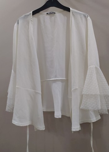 Beyaz Kayık Yaka Kadın gömlek - Görsel 2