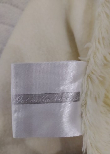 Kadın Beyaz Peluş Detaylı Şal - Görsel 2