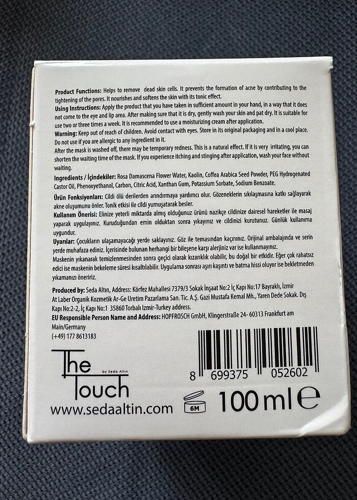 The Touch by Seda Altın Kil Maskesi - Görsel 2