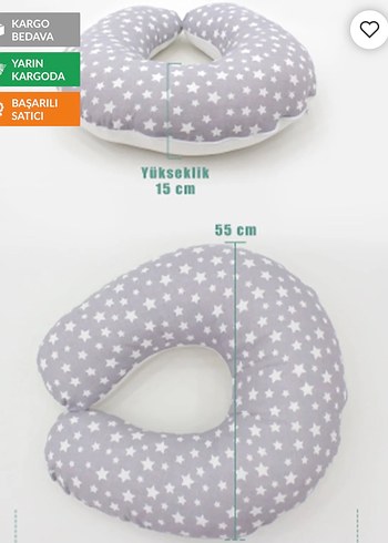 Gri Emzirme Yastığı ve Emzirme Örtüsü Seti - Görsel 8