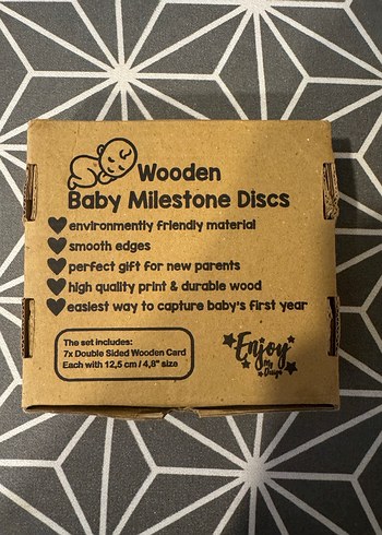 Ahşap Bebek Dönüm Noktası Kartları (Ay ay) - Görsel 5