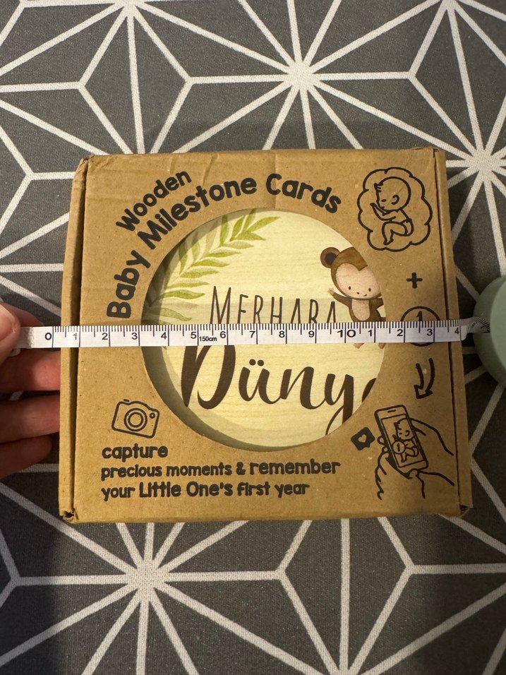 Ahşap Bebek Dönüm Noktası Kartları (Ay ay) - Görsel 4