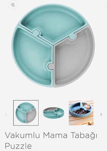 Oioi Vakumlu Silikon Puzzle Mama Tabağı ve Kaşığı - Görsel 7