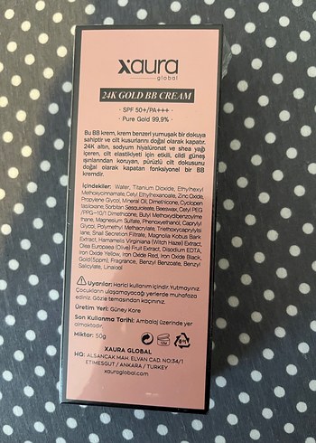 Xaura 24K Gold BB Krem SPF50+ 50g - Görsel 2
