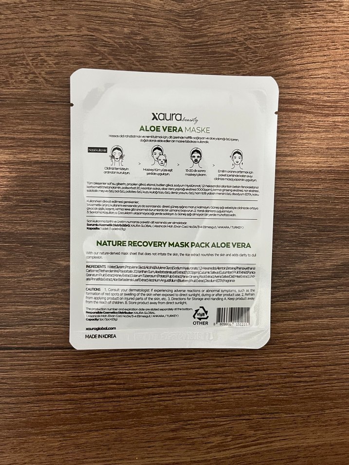 Xaura Aloe Vera Mask Doğal Cilt Maskesi - Görsel 2
