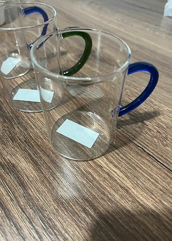 Mavi Kulplu Cam Bardak Seti 3 Adet Borasilikat - Görsel 2