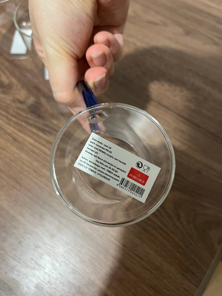 Mavi Kulplu Cam Bardak Seti 3 Adet Borasilikat - Görsel 3