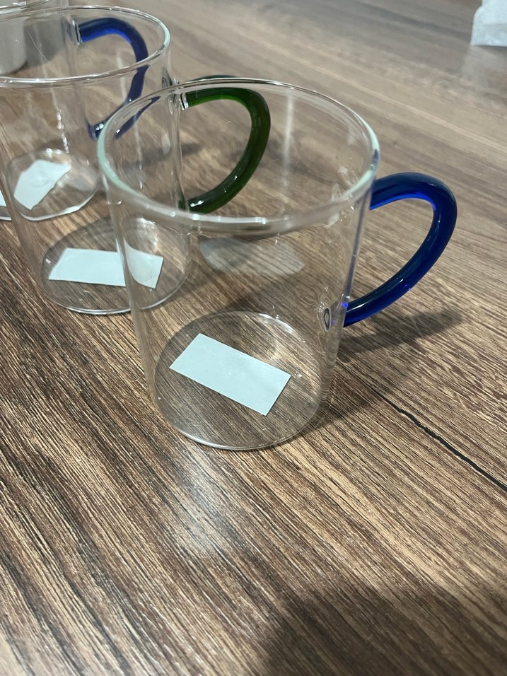 Mavi Kulplu Cam Bardak Seti 3 Adet Borasilikat - Görsel 2