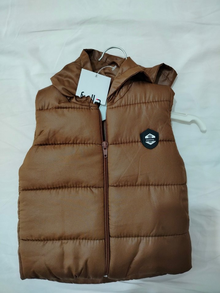 Fulla Modanın Kapüşonlu Kahverengi Erkek Çocuk Şişme Yelek - Görsel 3