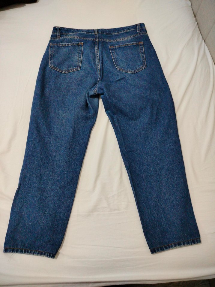 Kadın Lacivert taşlanmış Boyfriend Kot Pantolon - Görsel 3