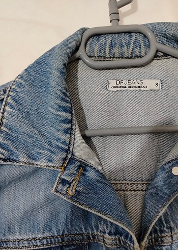 Düğmeli Mavi Kadın Denim Ceket - Görsel 2