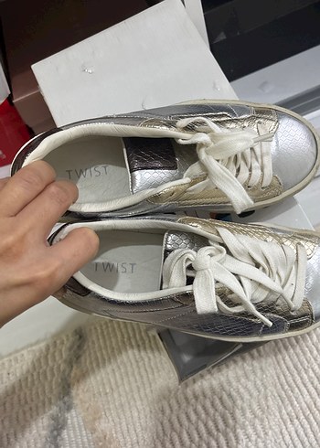 Beyaz Gri Kadın Günlük Spor Ayakkabı - Görsel 3