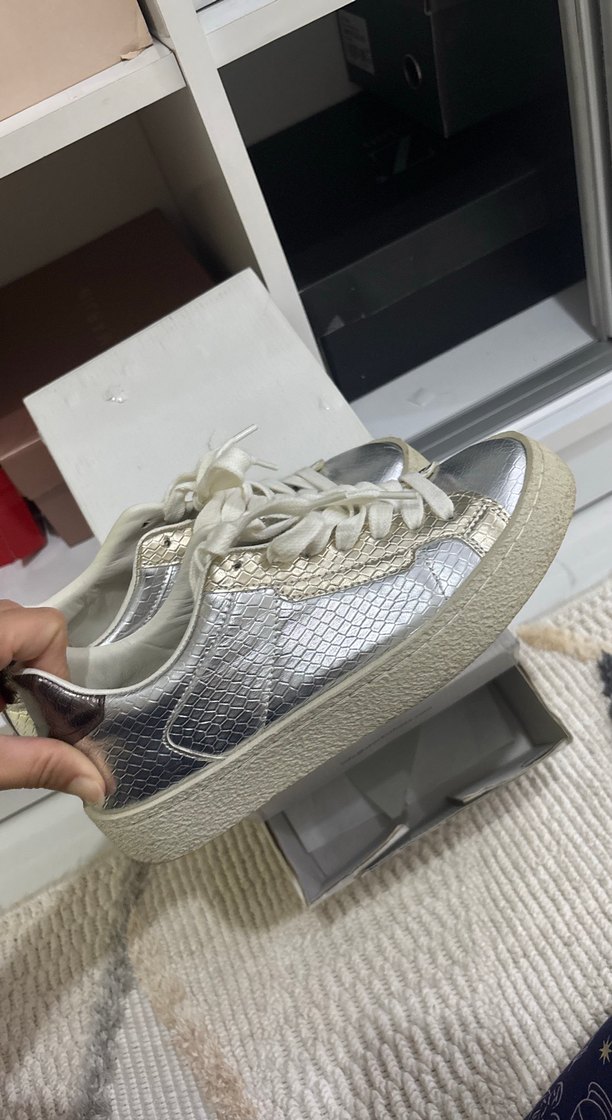 Beyaz Gri Kadın Günlük Spor Ayakkabı - Görsel 4