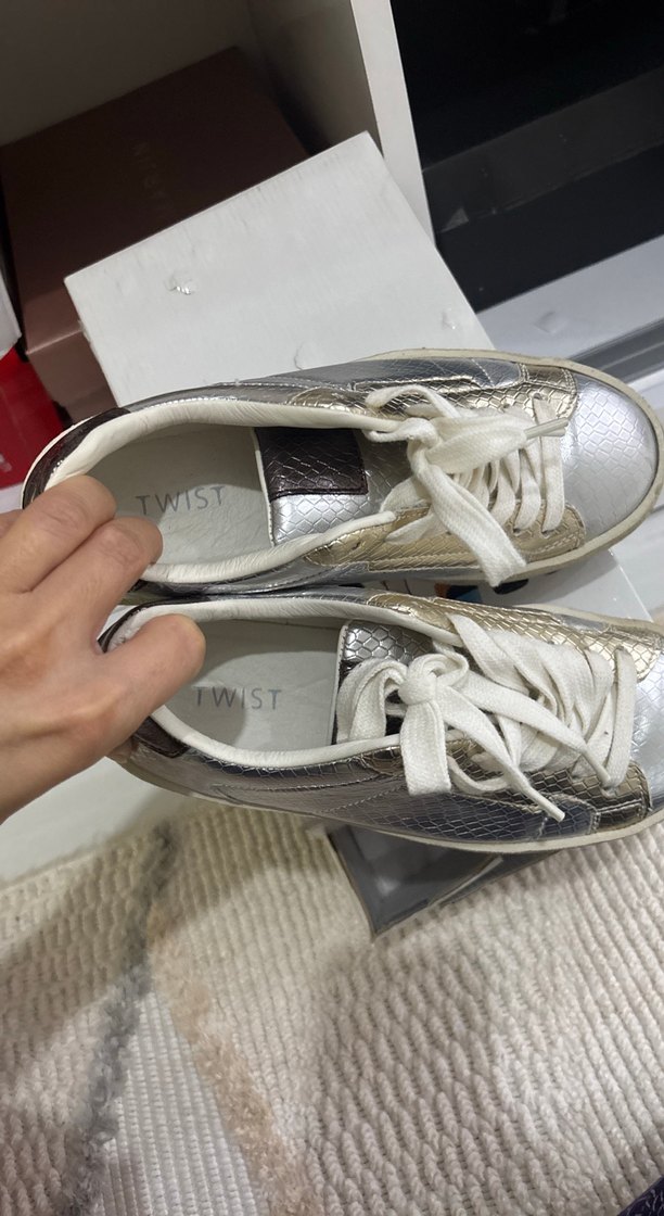 Beyaz Gri Kadın Günlük Spor Ayakkabı - Görsel 3