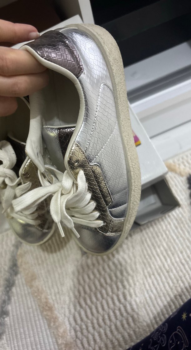 Beyaz Gri Kadın Günlük Spor Ayakkabı - Görsel 5